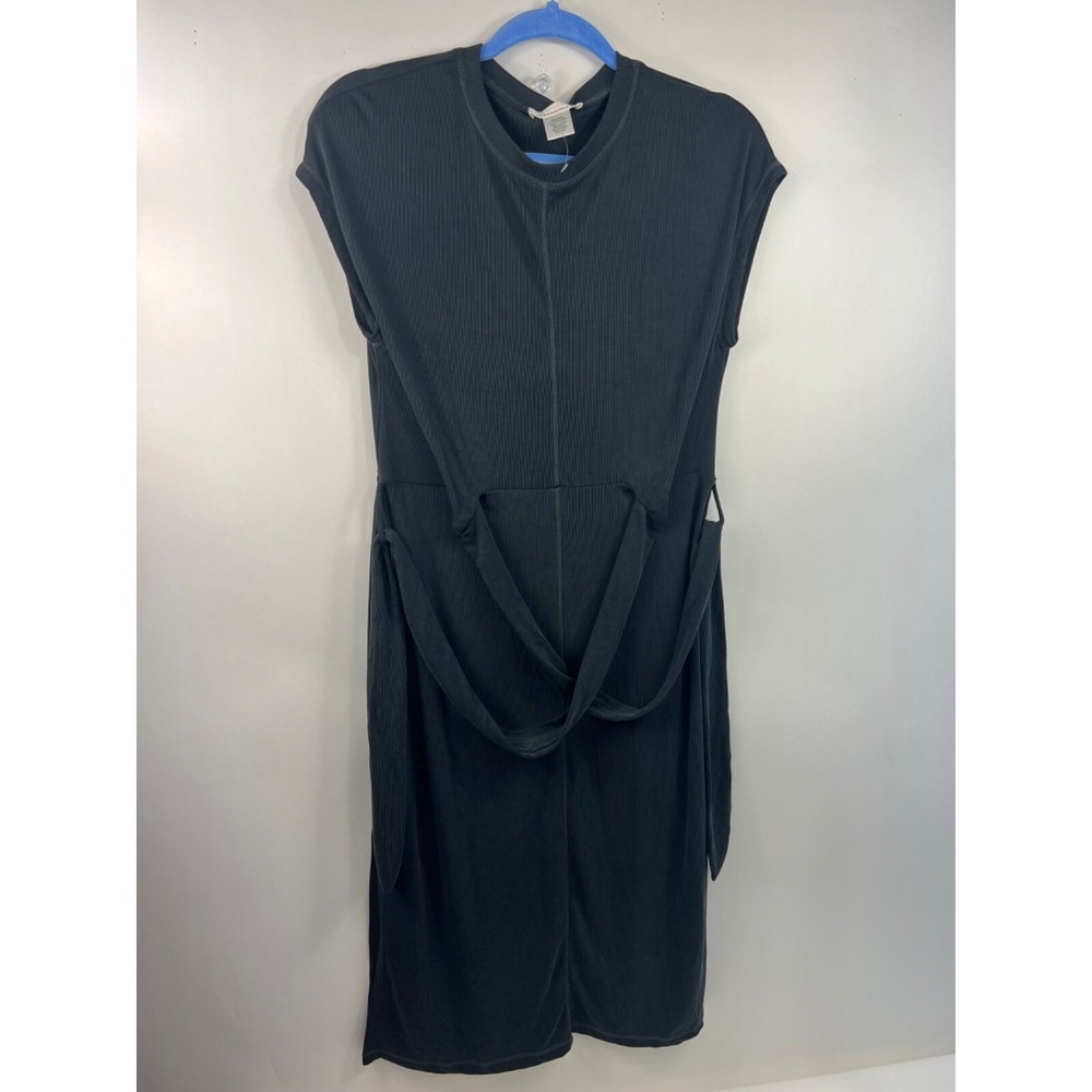 NWT Urban Romantics Dress Women's Sz S Gray Cap Sleeves False Wrap Tie to Back